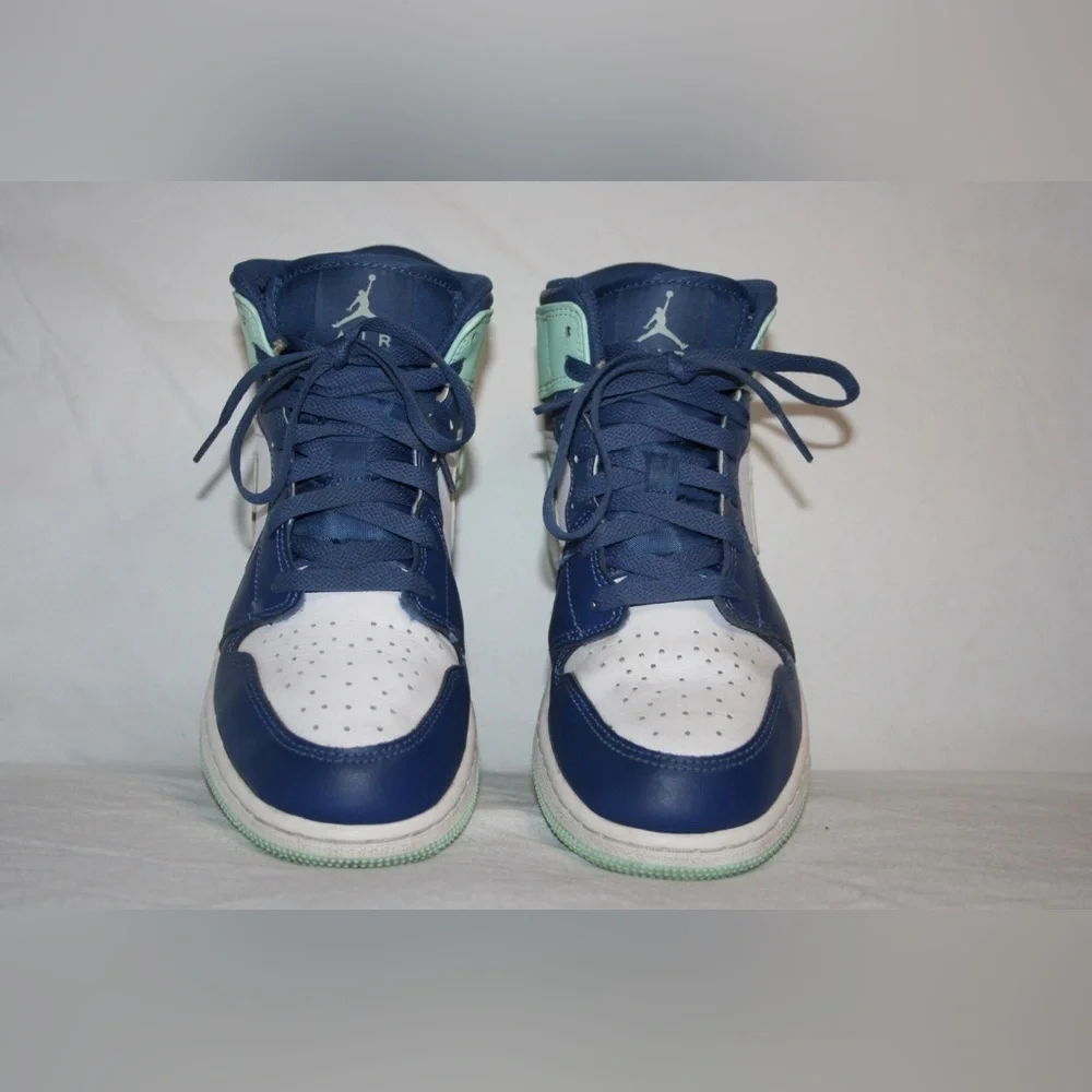 Nike "Blue Mint/Mystic Navy" Air Jordan 1 Mid GS Youth 6.5 - Picture 2 of 9